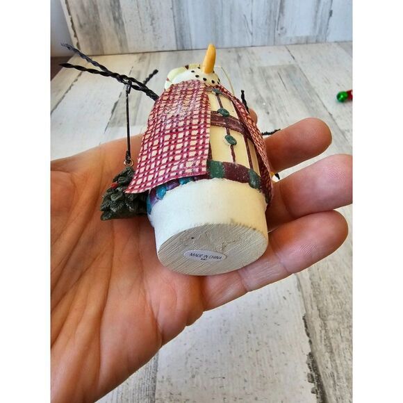 snowman holly star ornament plaid xmas tree - Picture 7 of 7